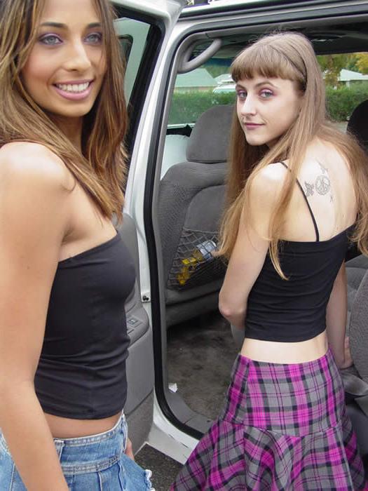 15P Skinny teen having her first lesbian sex with a hot brunette