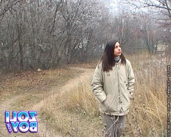 16P Sexy brunette pissing outdoor and stuffing a dildo