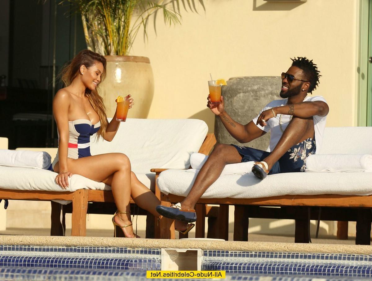 15P Daphne Joy sexy in swimsuit poolside