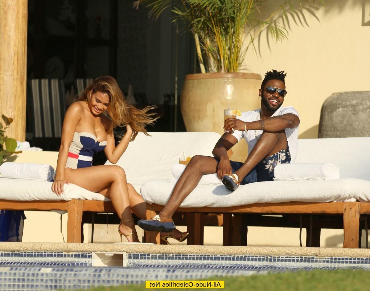 15P Daphne Joy sexy in swimsuit poolside