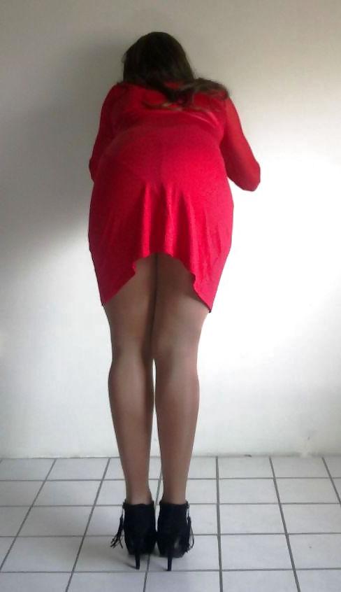 16P New shiny red dress cd tv sissy. me !