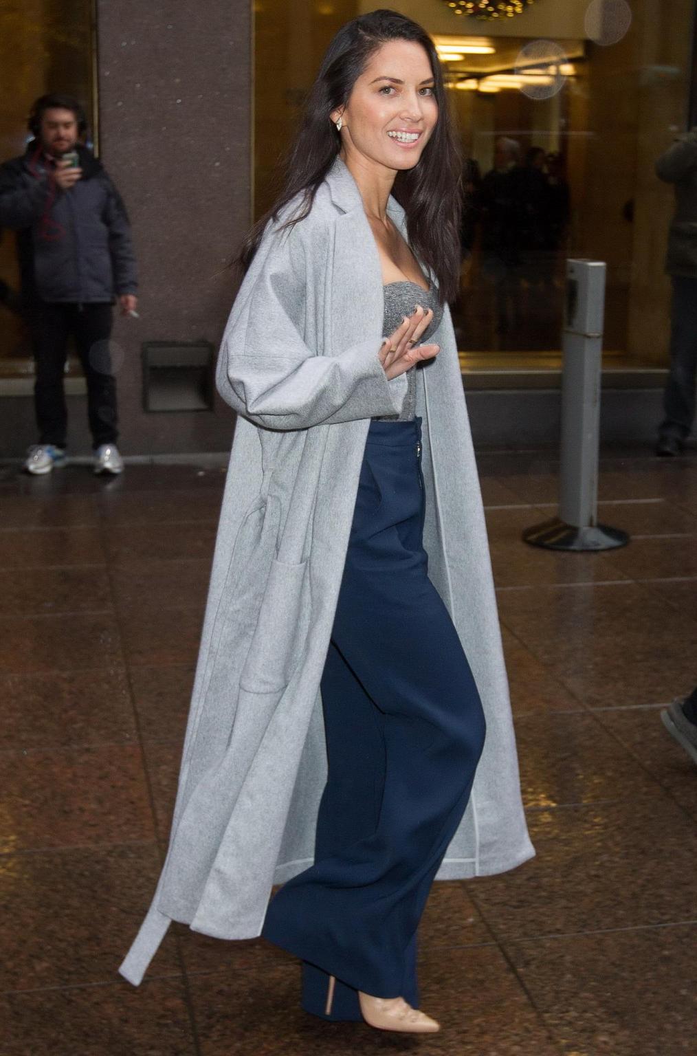 16P Olivia Munn busty wearing a corset at SiriusXM Studios in NYC