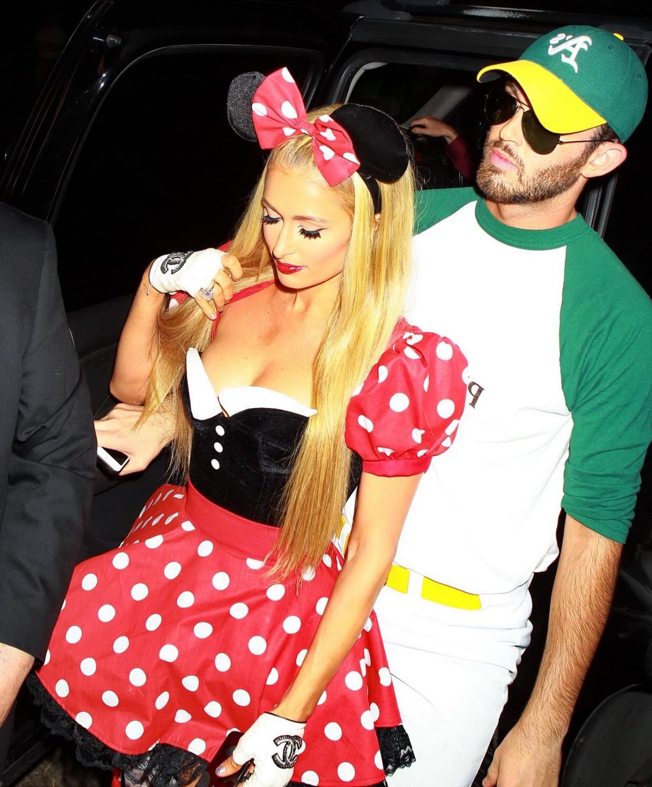 16P Paris Hilton busty wearing a Minnie Mouse costume at Casamigos Tequilas Hallowee