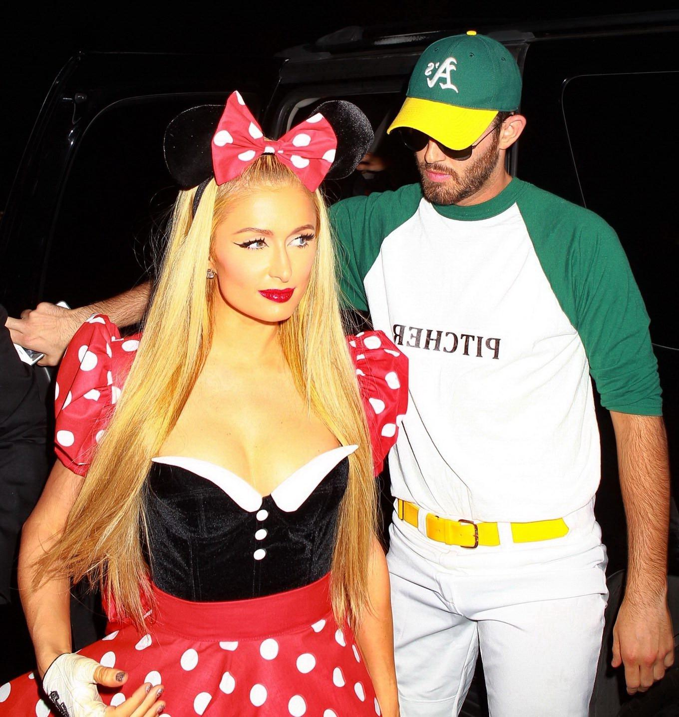 16P Paris Hilton busty wearing a Minnie Mouse costume at Casamigos Tequilas Hallowee