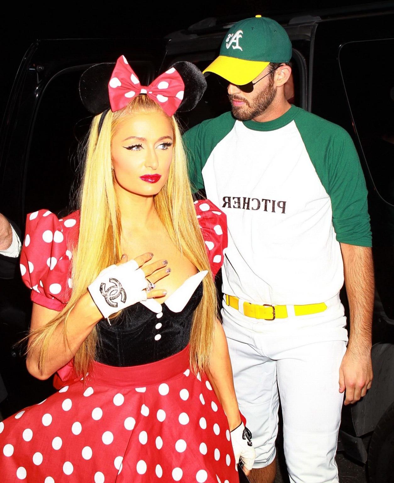 16P Paris Hilton busty wearing a Minnie Mouse costume at Casamigos Tequilas Hallowee