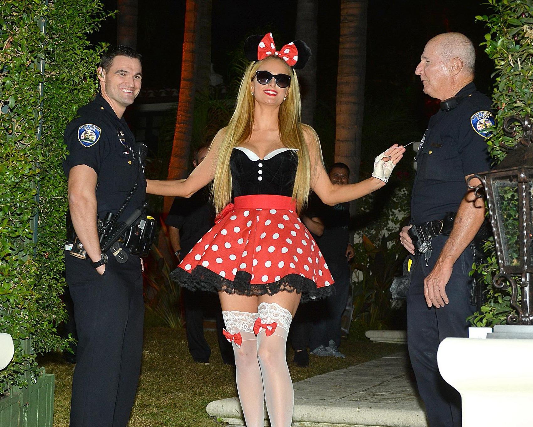 16P Paris Hilton busty wearing a Minnie Mouse costume at Casamigos Tequilas Hallowee