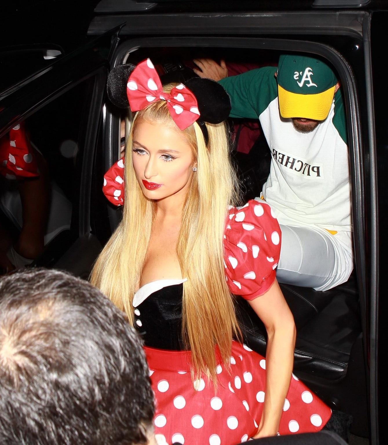 16P Paris Hilton busty wearing a Minnie Mouse costume at Casamigos Tequilas Hallowee