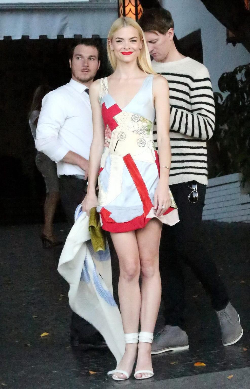 16P Jaime King in sexy nurse costume leaving Chateau Marmont Hotel in West Hollywood