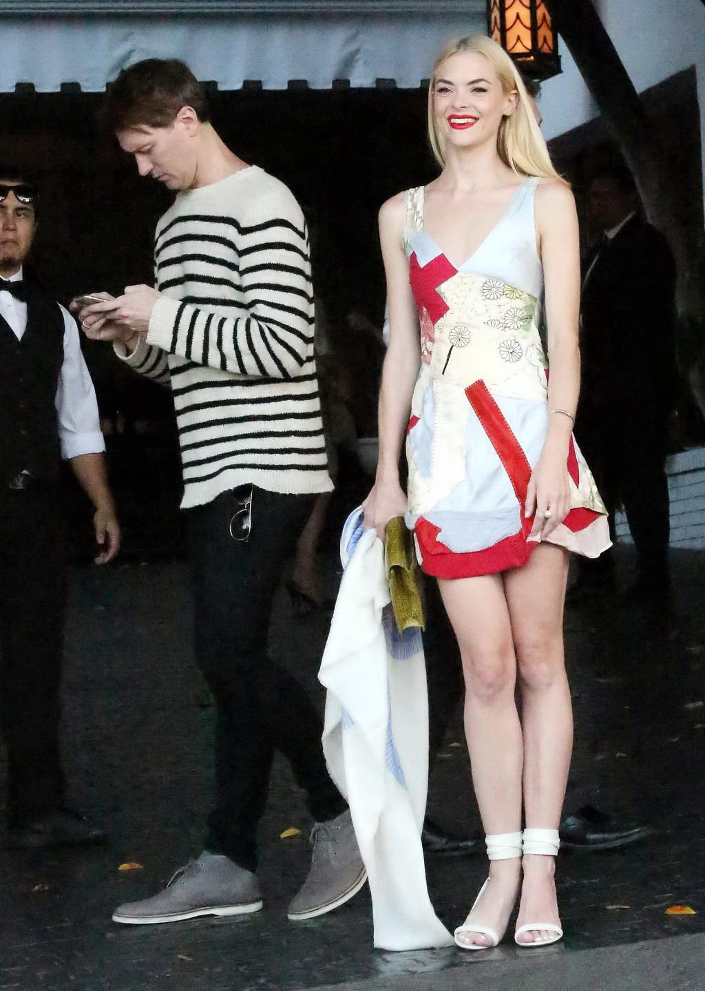 16P Jaime King in sexy nurse costume leaving Chateau Marmont Hotel in West Hollywood