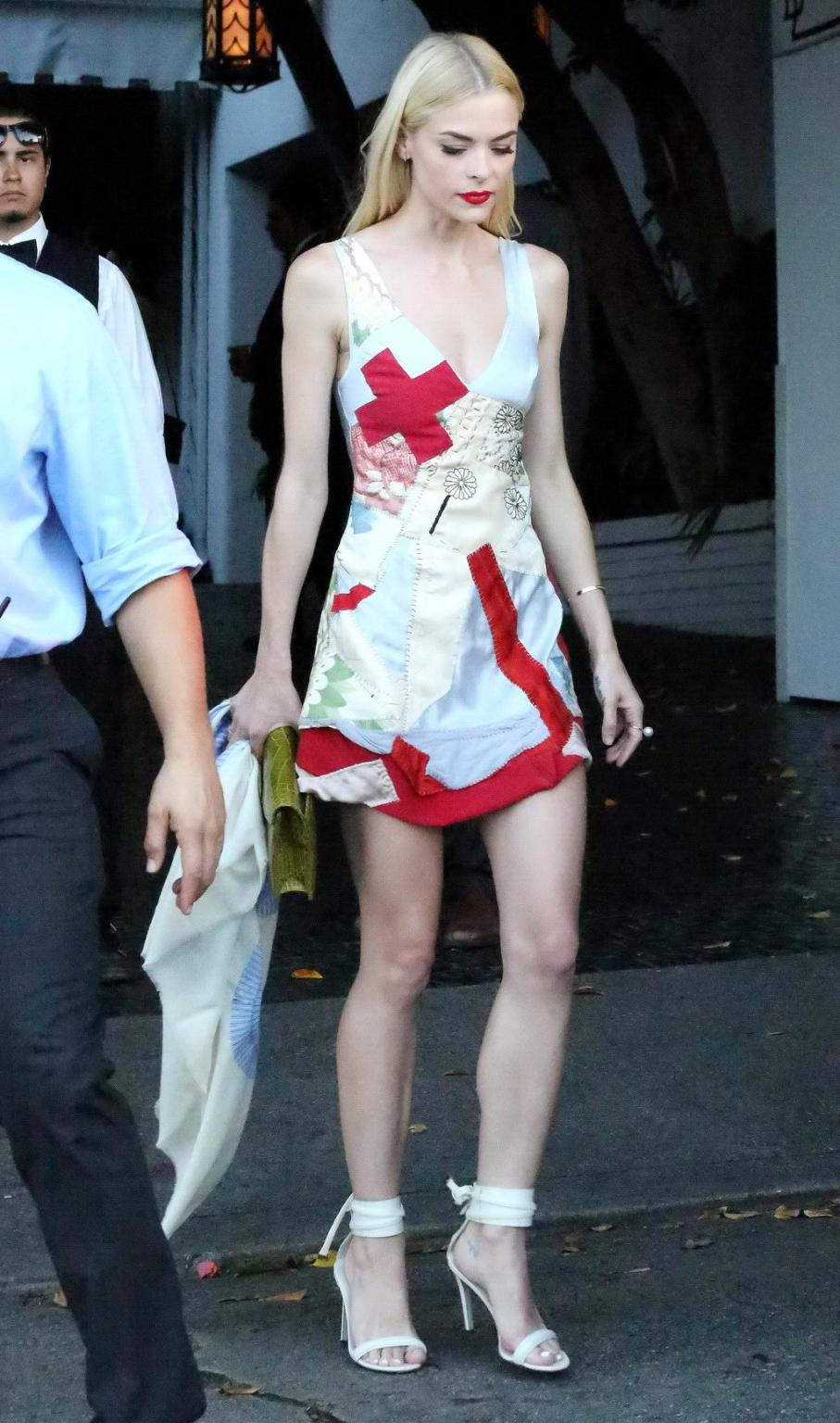 16P Jaime King in sexy nurse costume leaving Chateau Marmont Hotel in West Hollywood