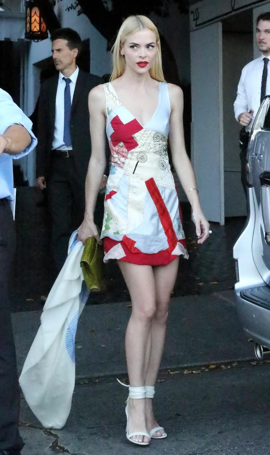 16P Jaime King in sexy nurse costume leaving Chateau Marmont Hotel in West Hollywood