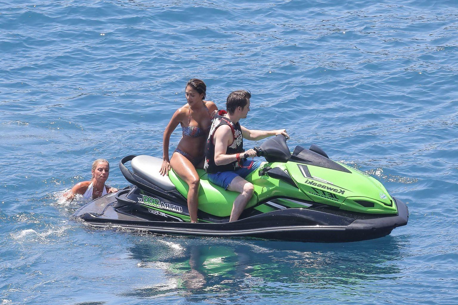 16P Nicole Scherzinger wearing skimpy colorful bikini with Lewis Hamilton on a boat 