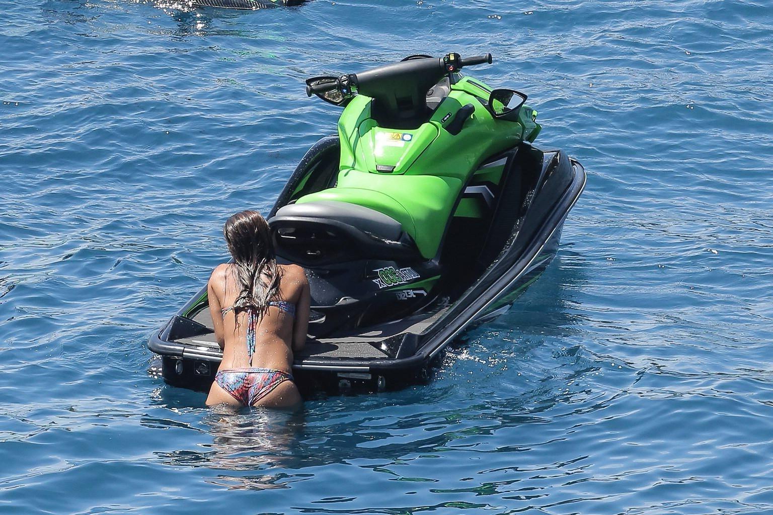 16P Nicole Scherzinger wearing skimpy colorful bikini with Lewis Hamilton on a boat 