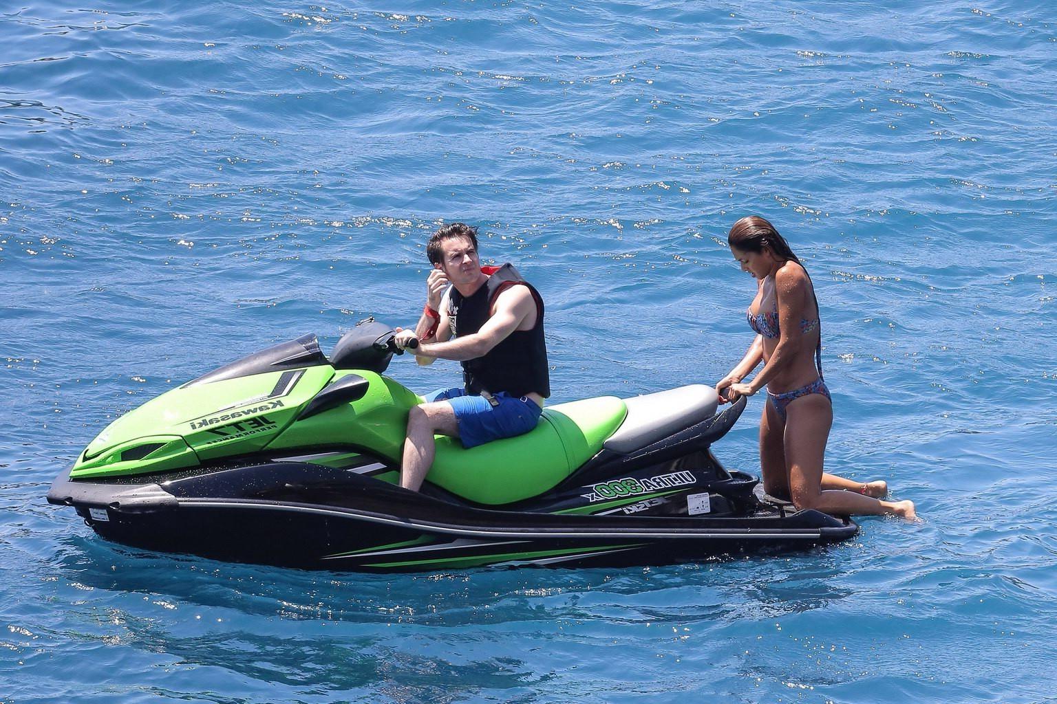 16P Nicole Scherzinger wearing skimpy colorful bikini with Lewis Hamilton on a boat 