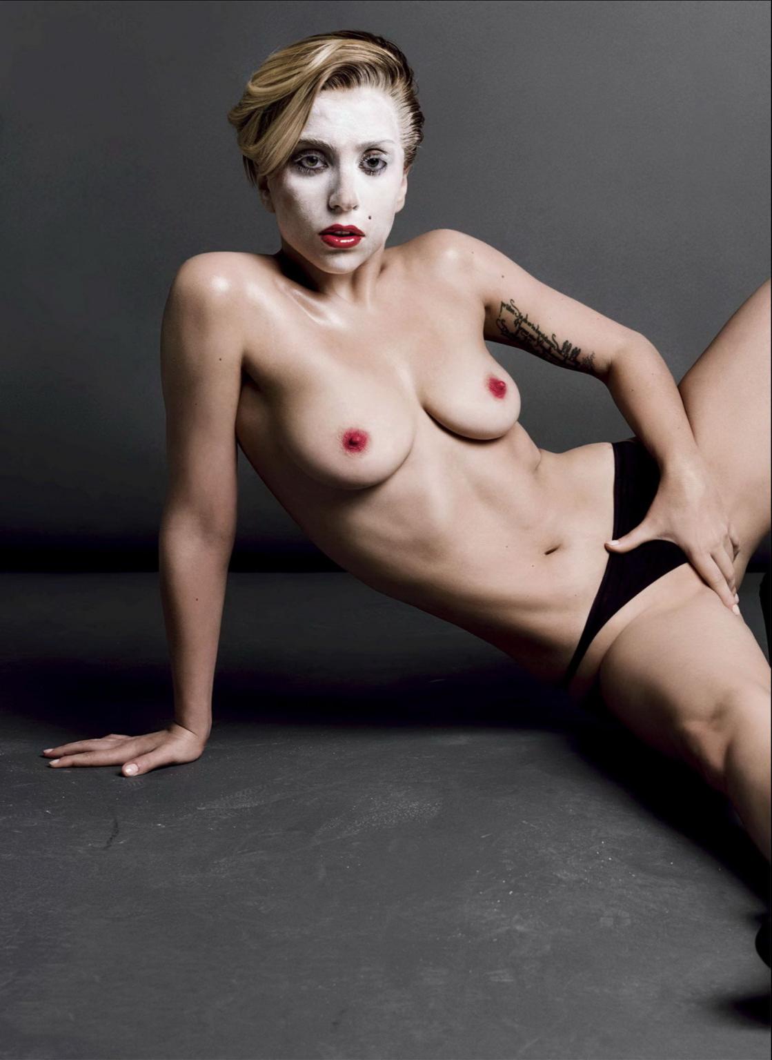 16P Lady Gaga showing off her naked body at the photoshoot for V Magazine Fall 2013