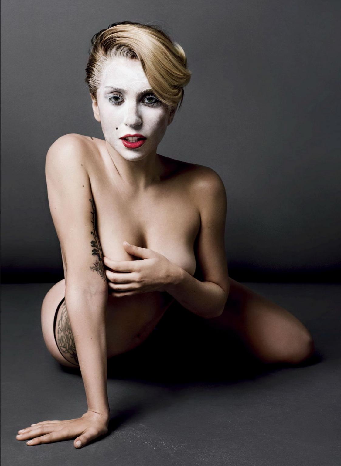 16P Lady Gaga showing off her naked body at the photoshoot for V Magazine Fall 2013
