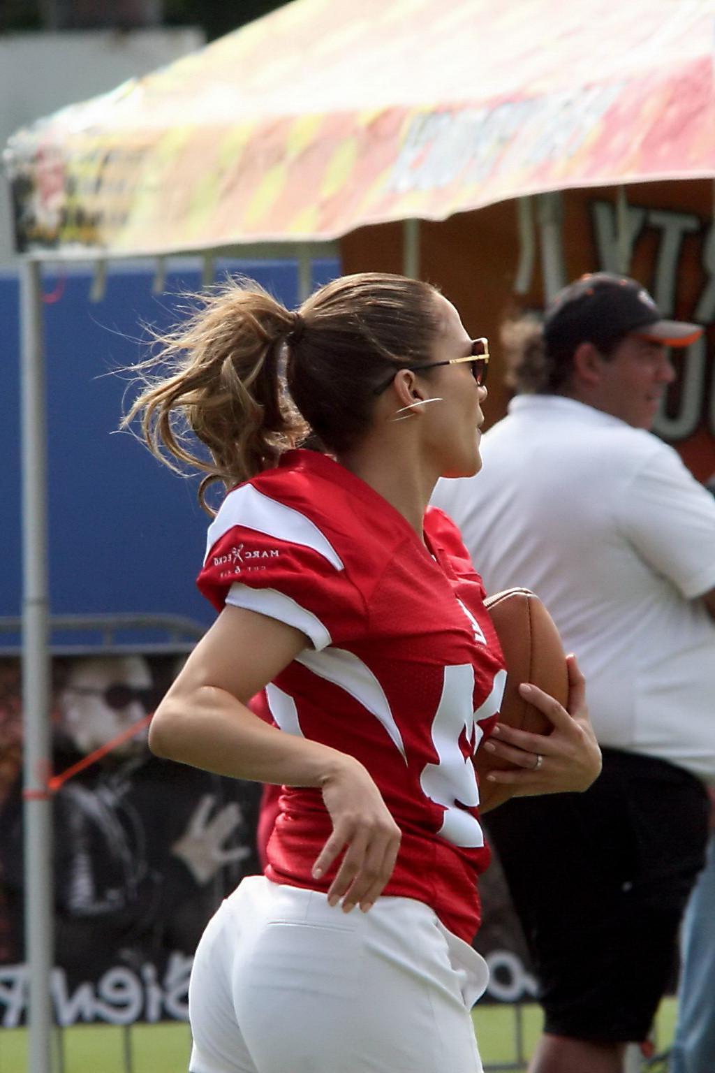 10P Jennifer Lopez stunning in a hot jersey at the charity football game in Puerto R