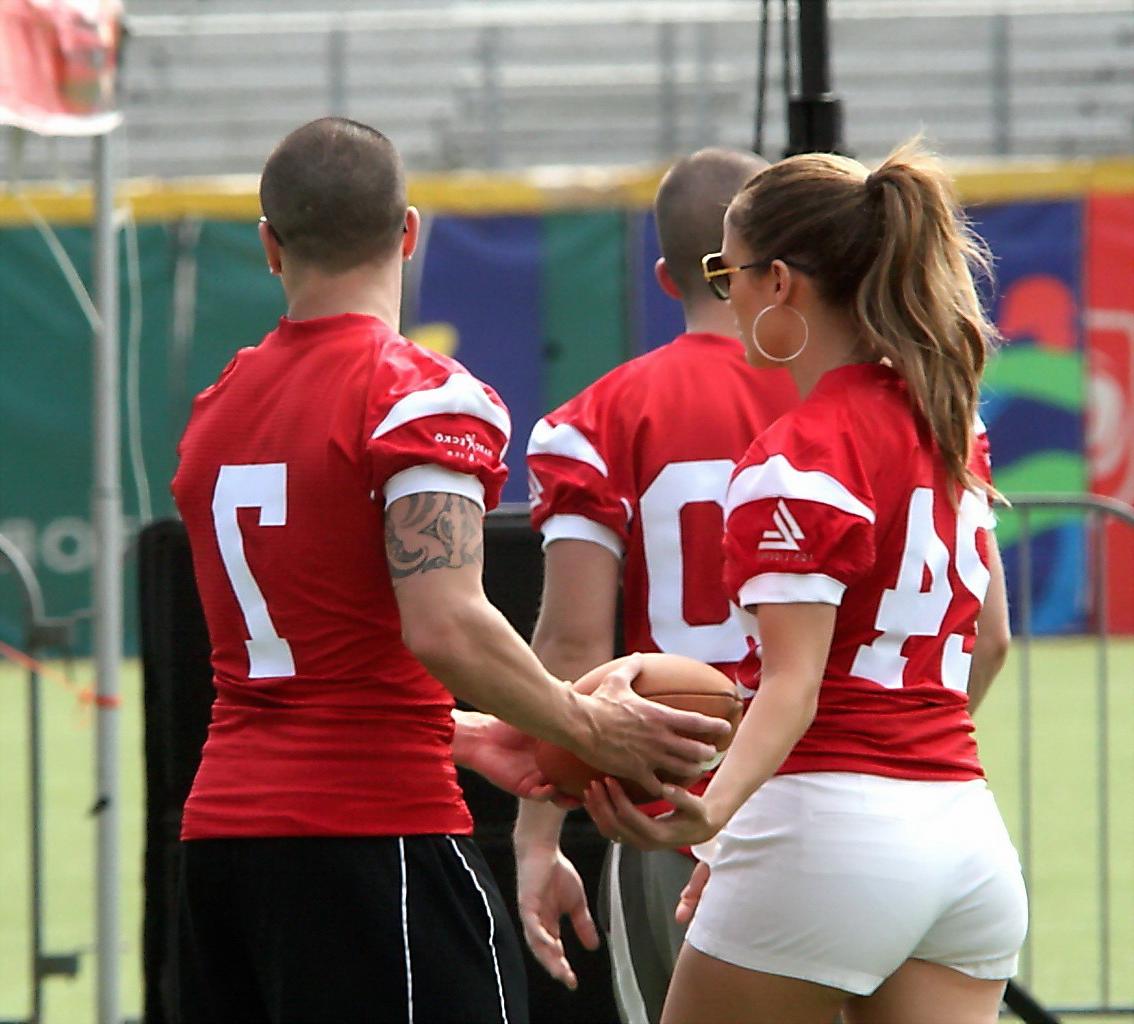 10P Jennifer Lopez stunning in a hot jersey at the charity football game in Puerto R