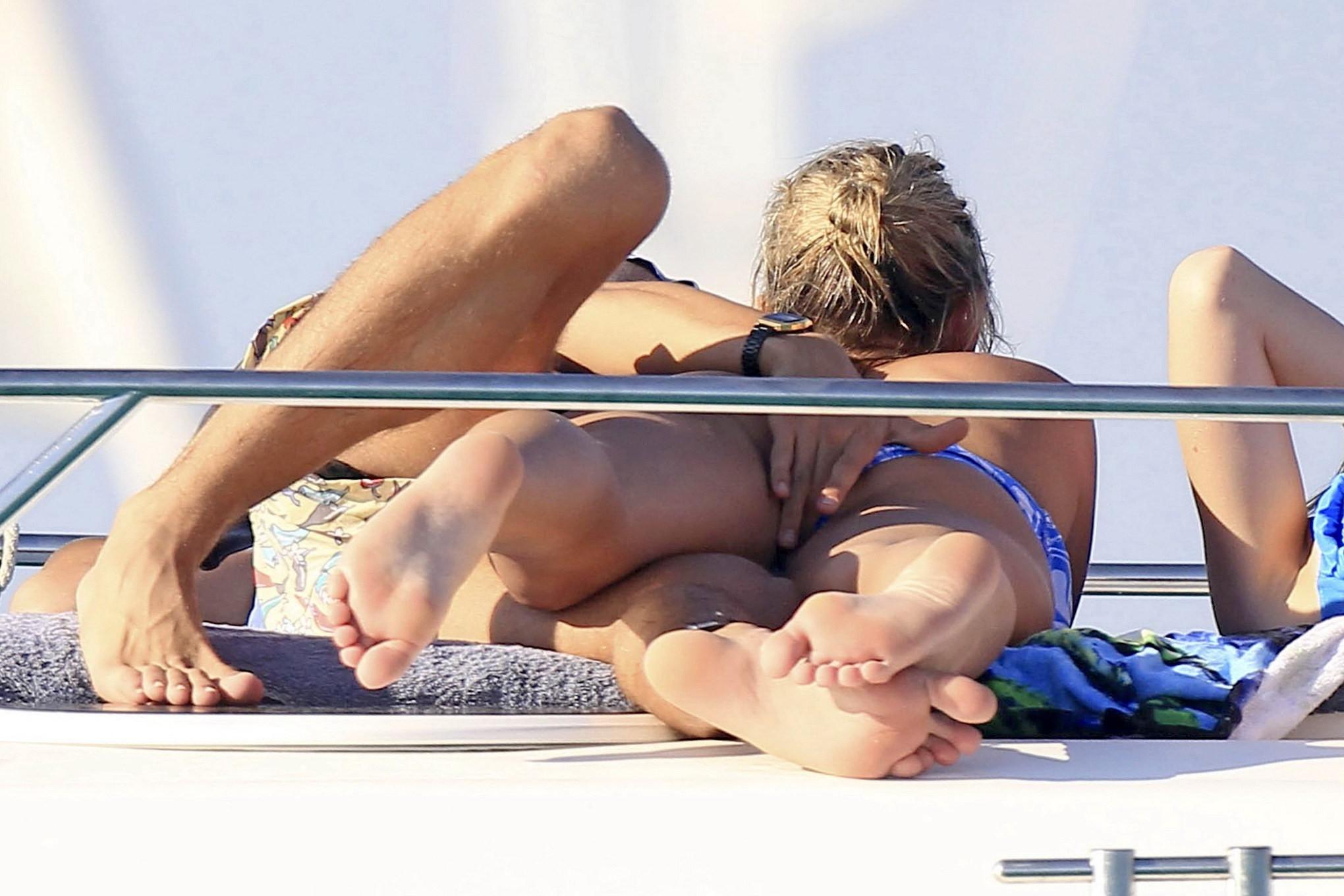 10P Sam Faiers in bikini getting groped on a boat in Ibiza
