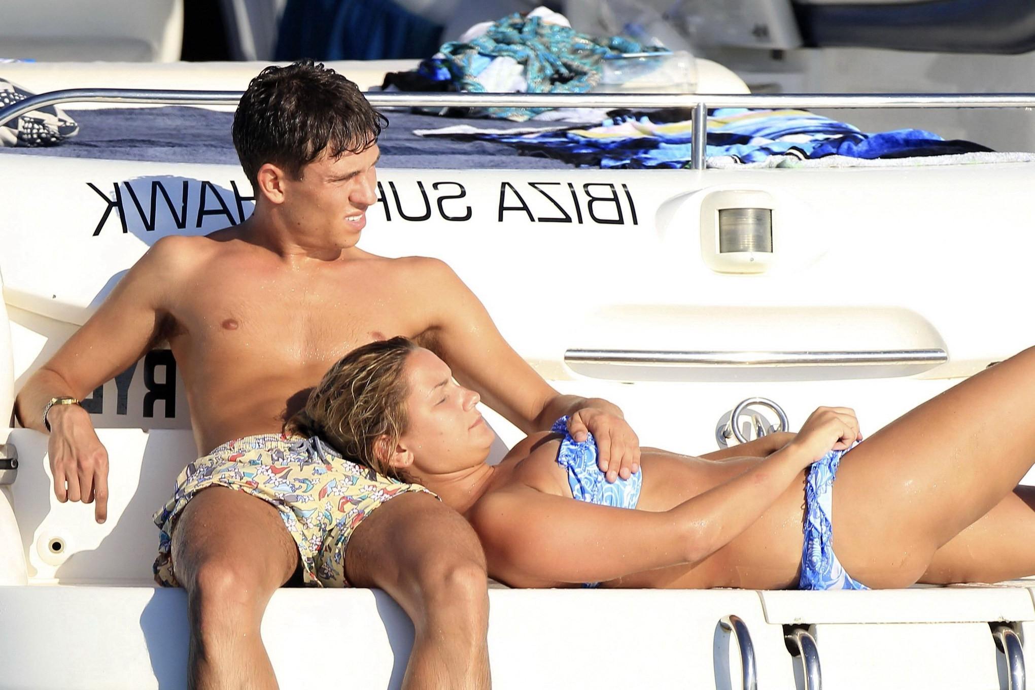 10P Sam Faiers in bikini getting groped on a boat in Ibiza