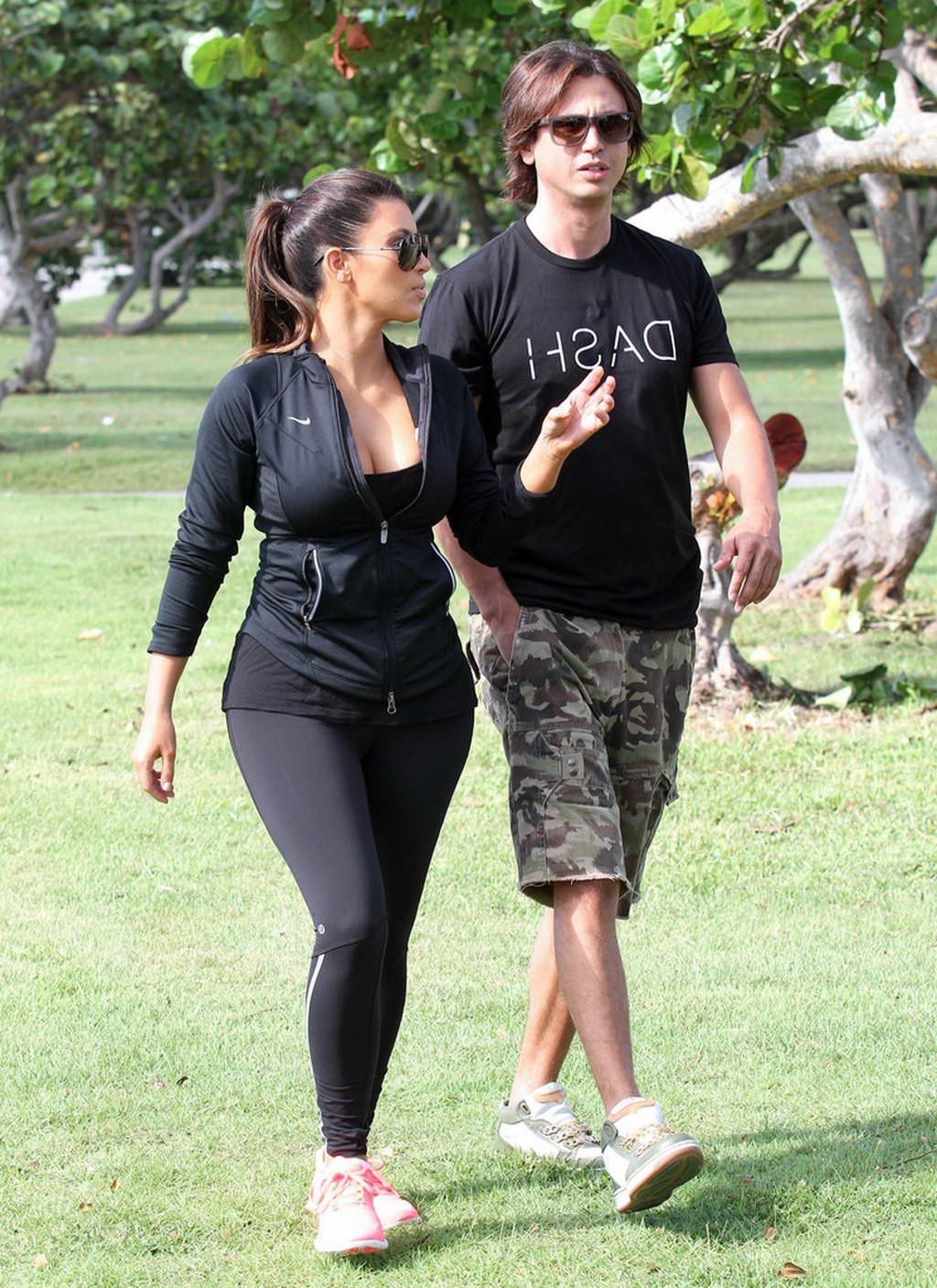 10P Kim Kardashian showing huge cleavage downblouse at the Miami Dragon Boat Festiva