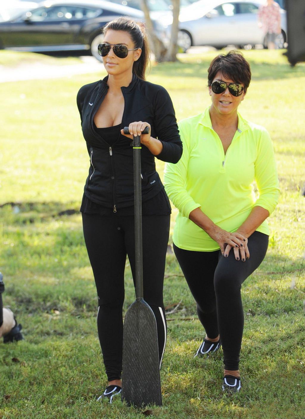 10P Kim Kardashian showing huge cleavage downblouse at the Miami Dragon Boat Festiva