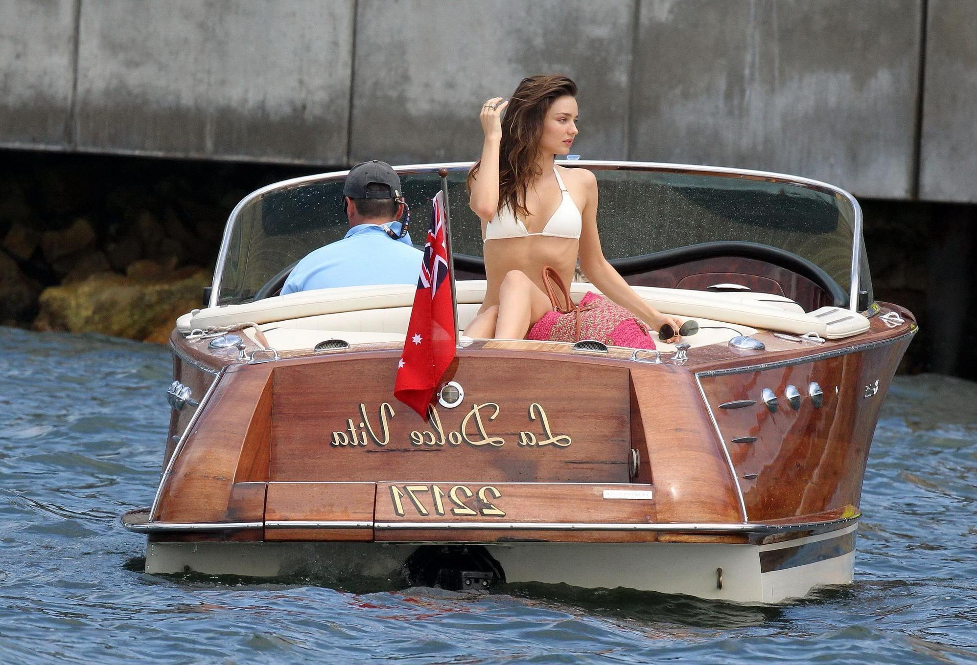 16P Miranda Kerr doing a bikini photoshoot on a boat in Sydney