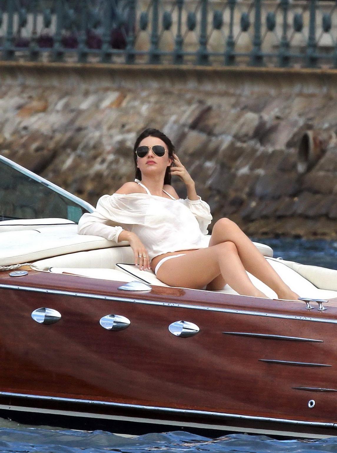 16P Miranda Kerr doing a bikini photoshoot on a boat in Sydney
