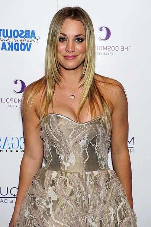 16P Kaley Cuoco exposing sexy body and huge boobs in see thru blouse