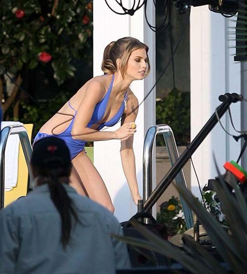 16P AnnaLynne McCord exposing sexy body and hot ass in swimsuit