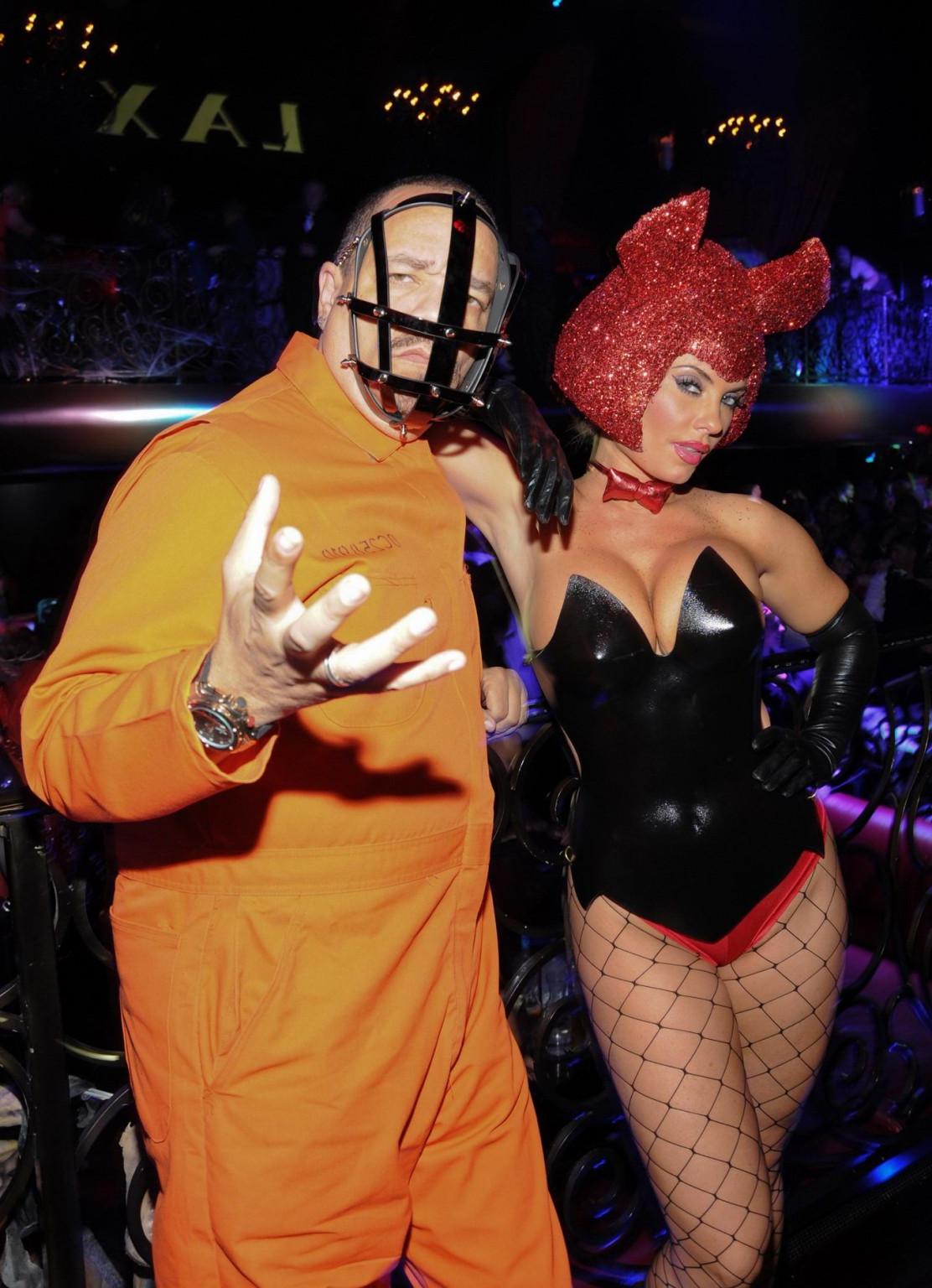 16P Nicole Austin wearing skimpy costume for Halloween Player's Ball at LAX nightclu