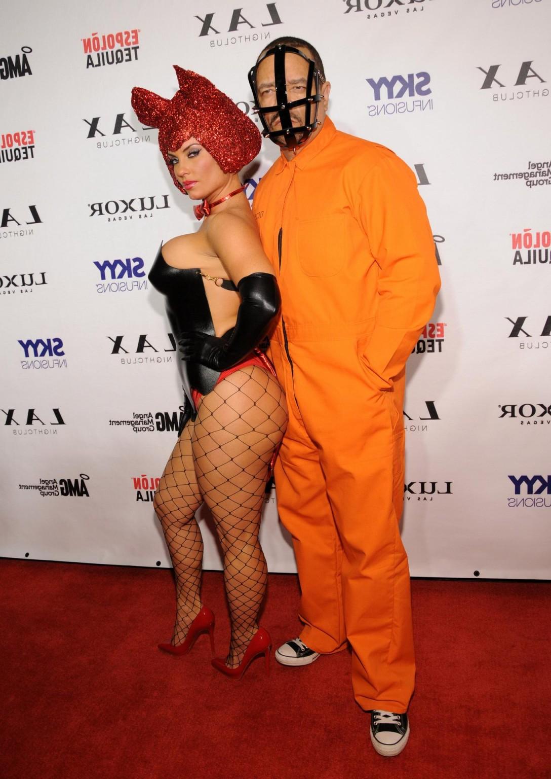 16P Nicole Austin wearing skimpy costume for Halloween Player's Ball at LAX nightclu