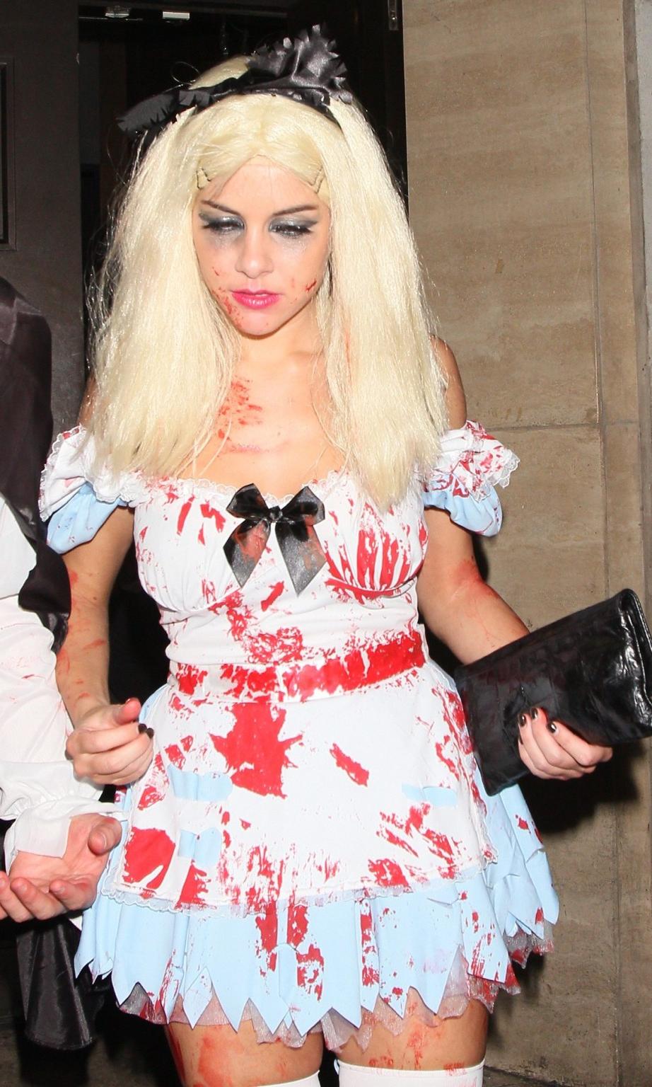 16P Imogen Thomas shows off her pussy wearing see through panties  Halloween costume