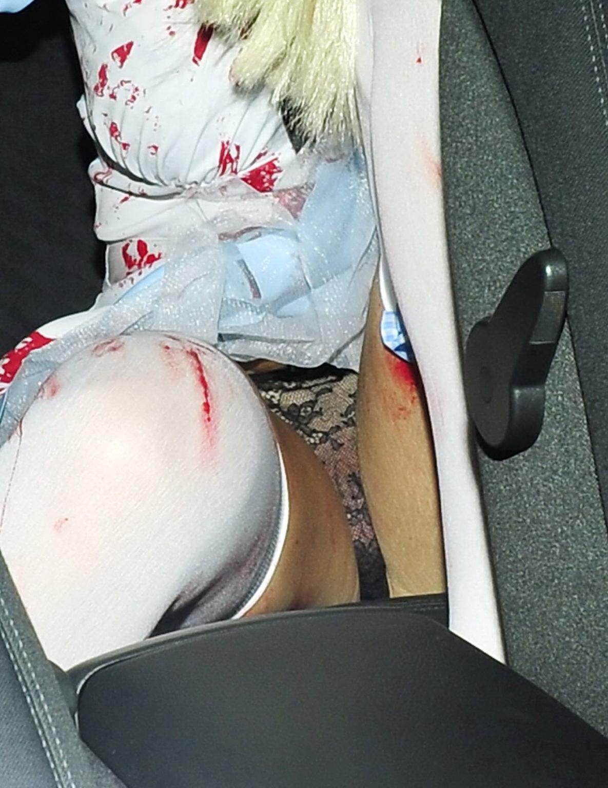 16P Imogen Thomas shows off her pussy wearing see through panties  Halloween costume