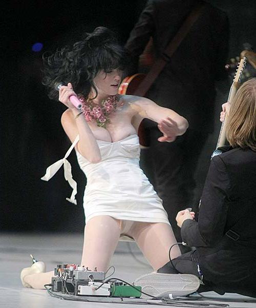16P Katy Perry exposing sexy body and huge boobs in see thru blouse