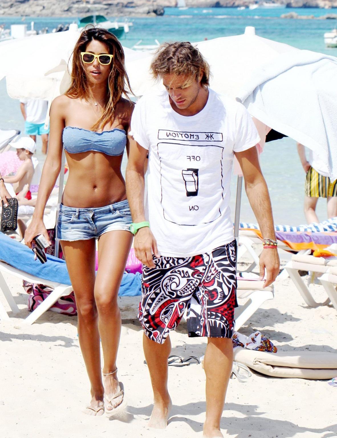 16P Federica Nargi wearing blue thong bikini on the beach in Formentera