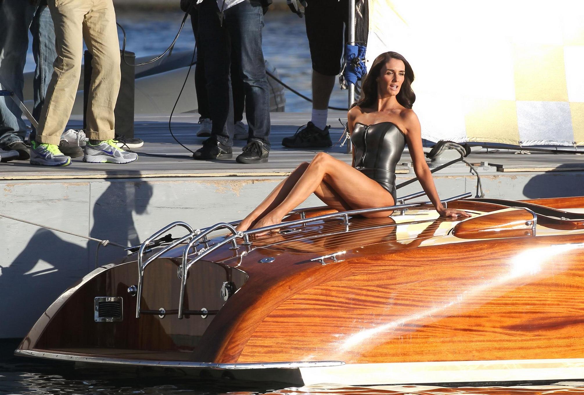 16P Paz Vega in swimsuit shooting a L'Oreal commercial on Catalina Island