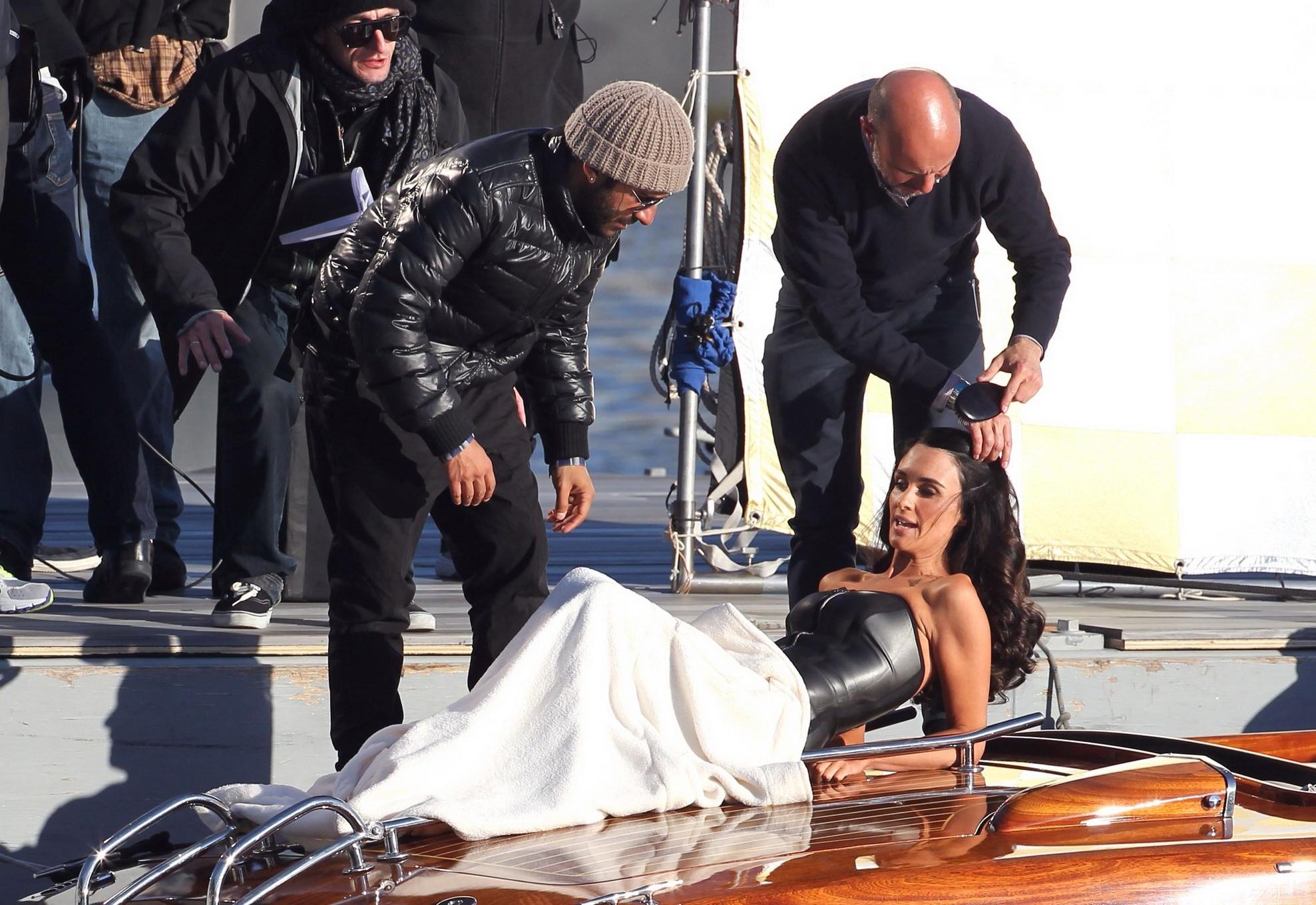 16P Paz Vega in swimsuit shooting a L'Oreal commercial on Catalina Island