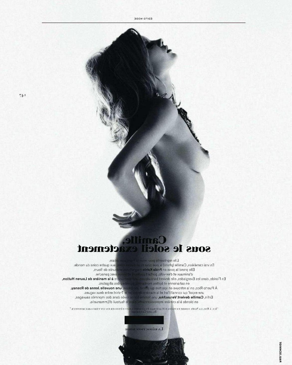 16P Camille Rowe showing off her pussy  boobs for the March issue of French Jalouose