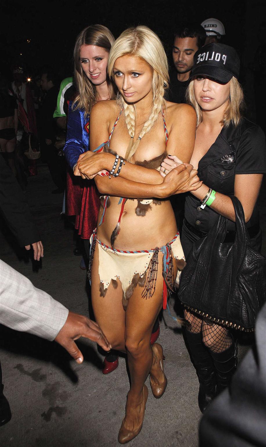 16P Paris Hilton exposing fucking sexy body and huge boobs in nice costume