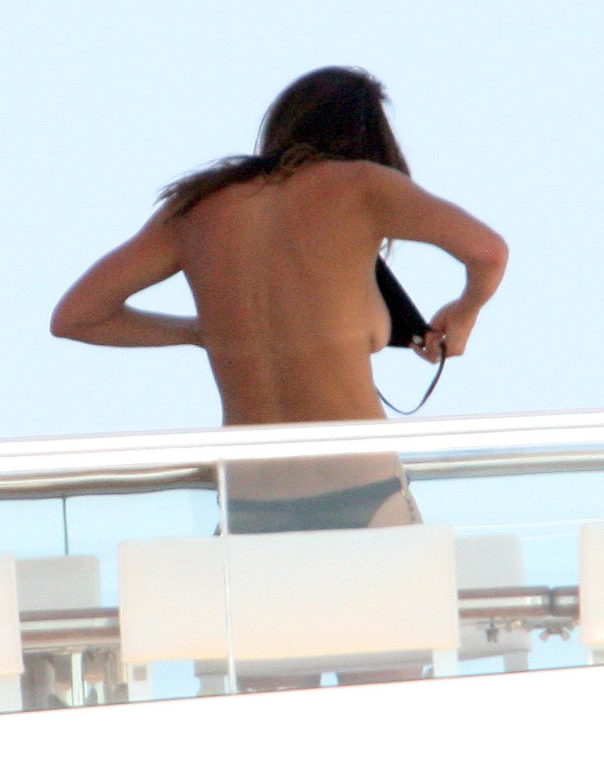 16P Cindy Crawford topless sunbathing on a yacht at French Riviera
