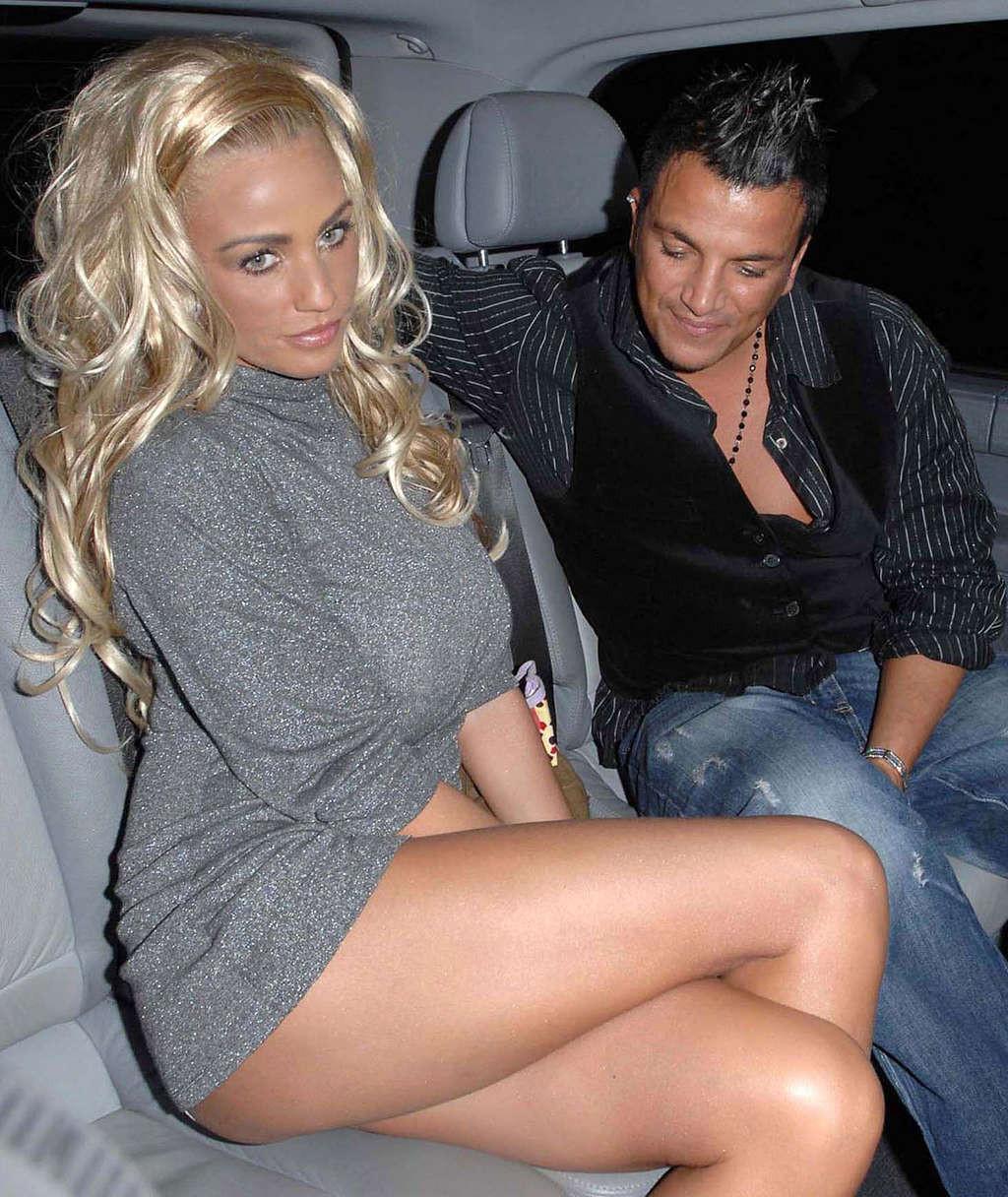 16P Katie Price spread her legs and showing sexy underwear while she is drunk