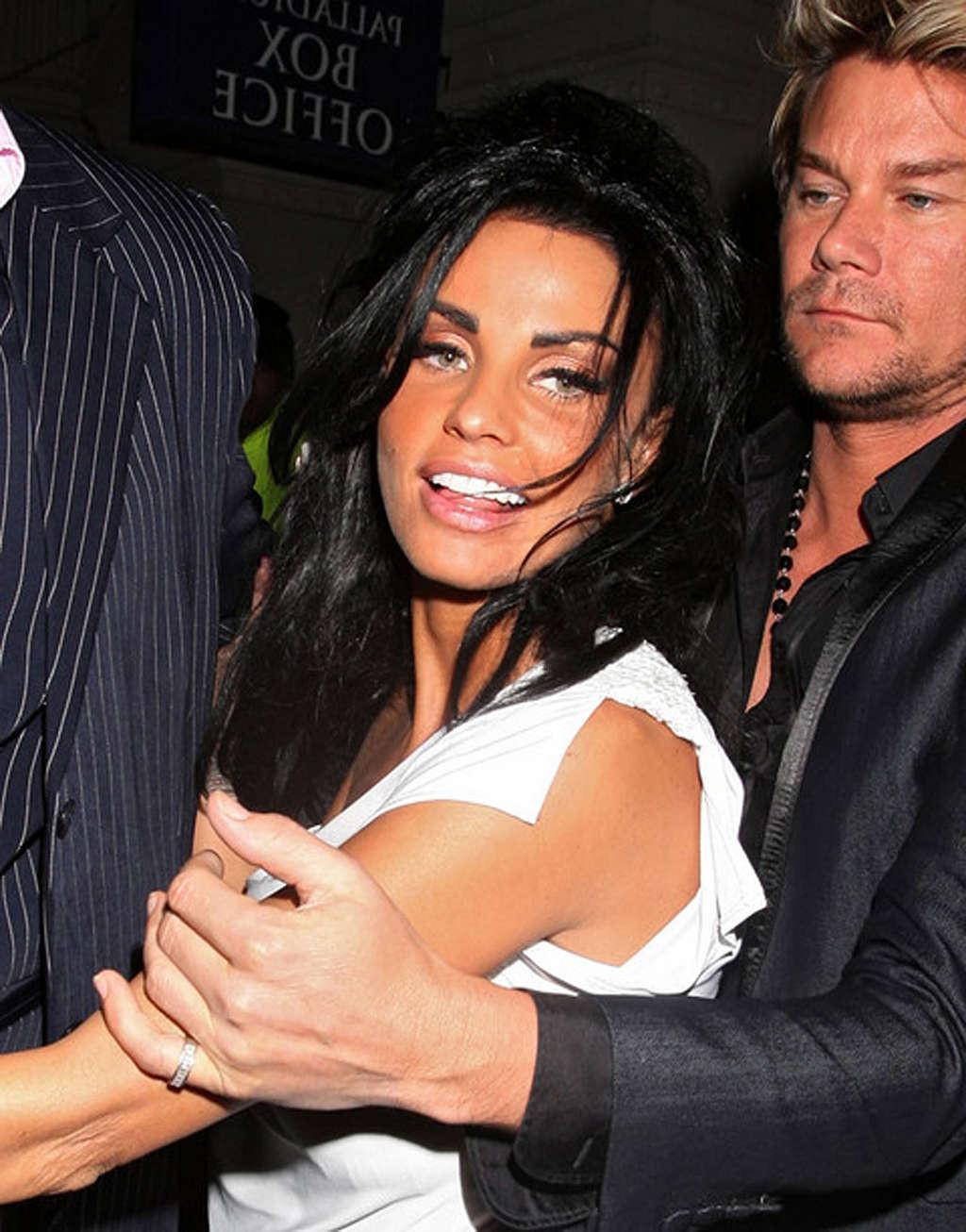 16P Katie Price showing her huge tits and sexy ass while she is drunk