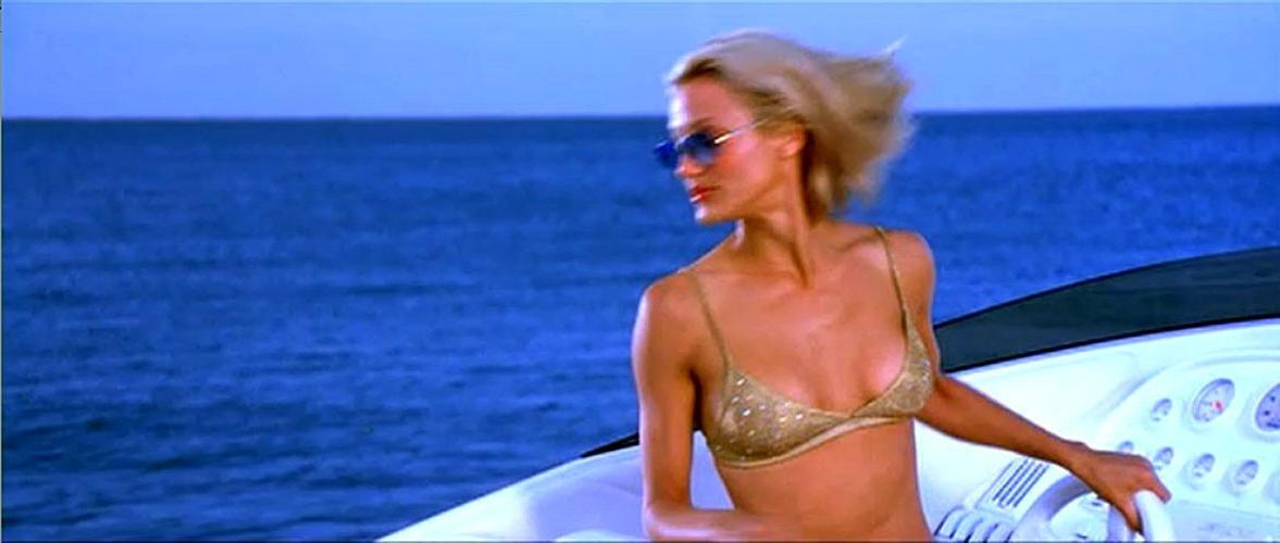 16P Cameron Diaz looking very sexy in bikini on boat and dancing in panties in movie