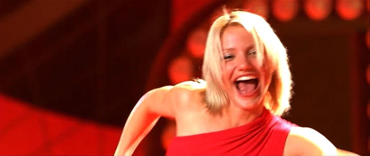 16P Cameron Diaz looking very sexy in bikini on boat and dancing in panties in movie