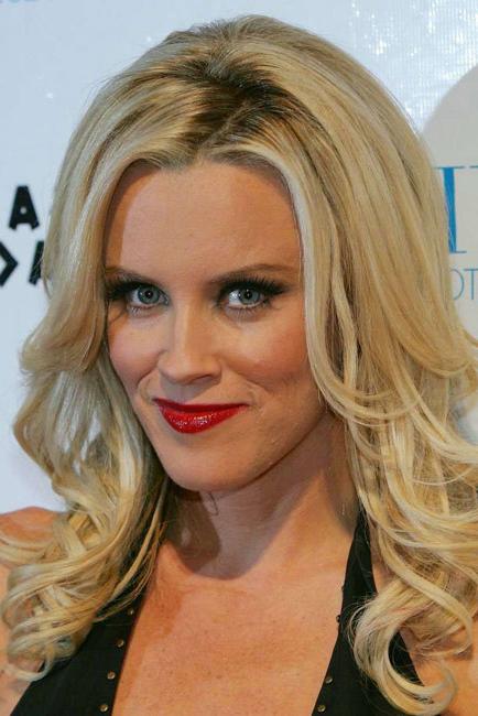 15P Sweet blonde celeb Jenny McCarthy nice boobs in black costume