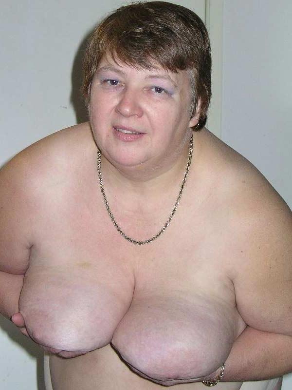 16P Big fat old granny showing her naked huge body