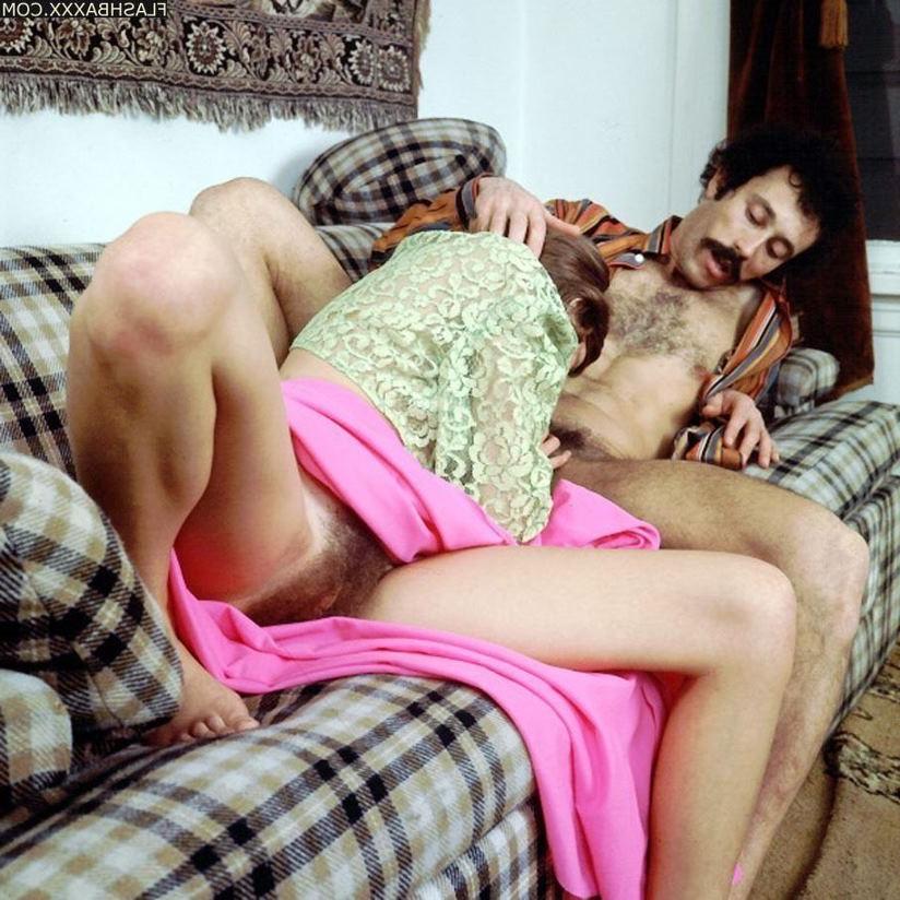 16P 1970s couples fuck and suck on some funky fiurniture