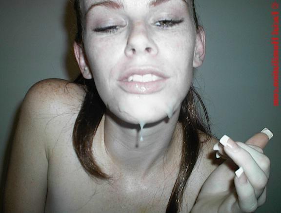16P Drunk teens face dripping with a fresh load