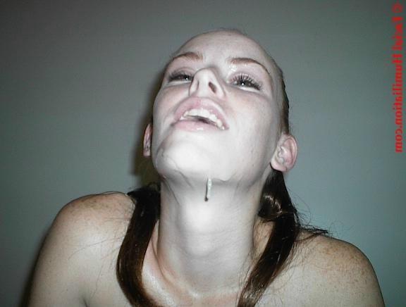 16P Drunk teens face dripping with a fresh load